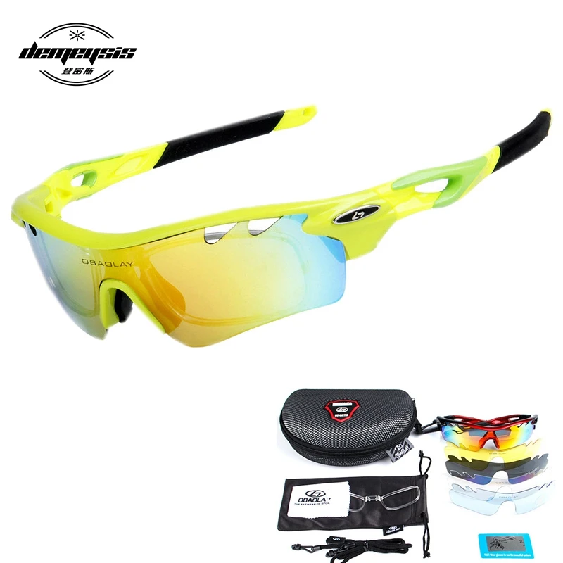 5 lens Polarized Cycling Sunglasses Sport Cycling Glasses Mens Mountain Bike Goggles UV400 Cycling Eyewear Bicycle Glasses