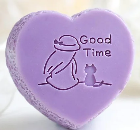

good time handmade soap standard Mini soap diy stamp seal chaprter 4.5*3.5cm