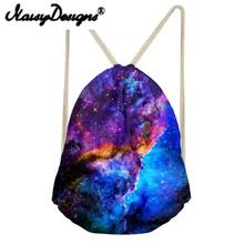 Бесшумные дизайнерские женские пляжные сумки Galaxy космическая печать красочный мужской рюкзак на шнурке Mochila Infantil детская школьная сумка для девочек