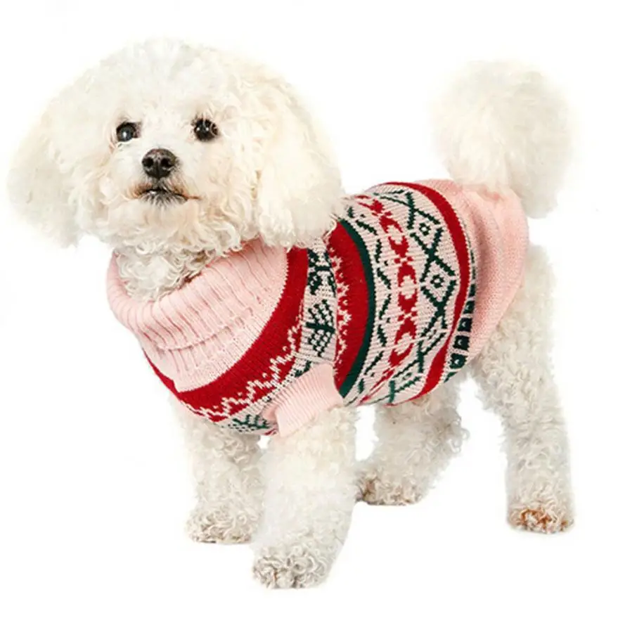 Комбинезон для собаки свитер со щенком и капюшоном лист теплая одежда