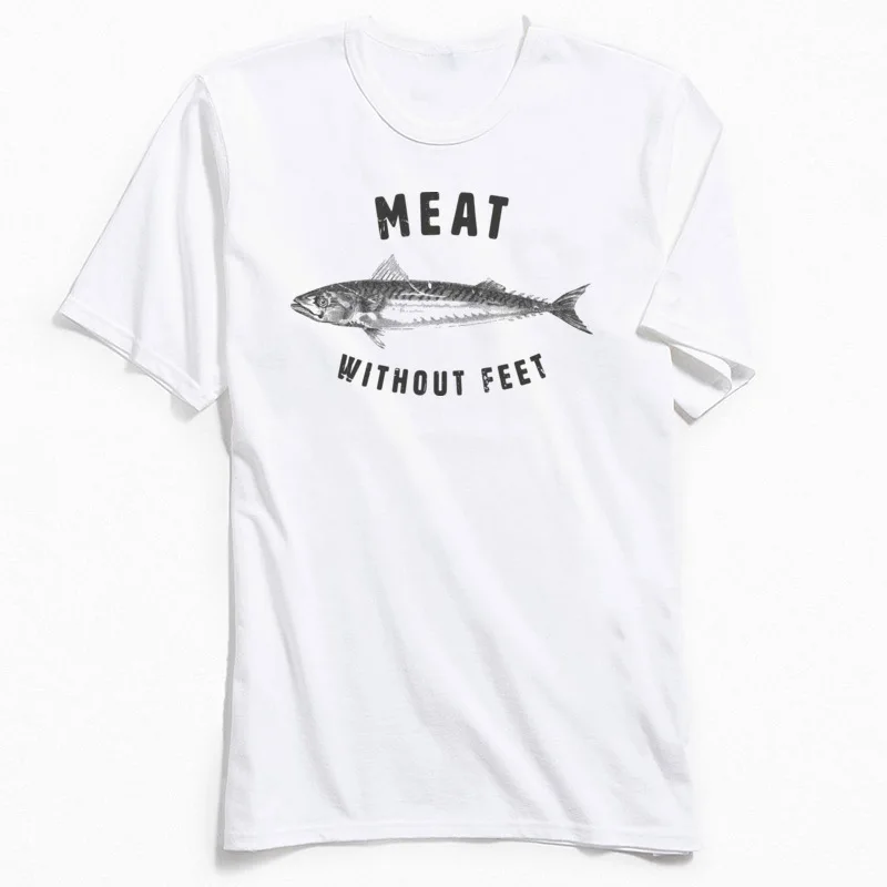 Meat Without Feet New Coming Short Sleeve Funny T-shirts 100% Cotton Crew Neck Men Tops T Shirt Birthday Sweatshirts Lovers Day Meat Without Feet white