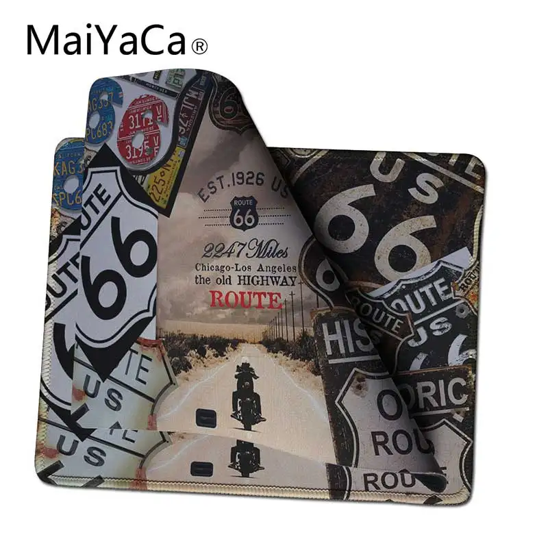 

MaiYaCa Hot Customization Route 66 full-color printing Lock Edge Thicken Mouse Pad Table Mat For PC Laptop Mouse Tapis De Souris