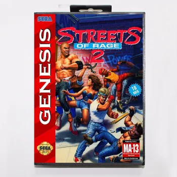 

Street Of Rage 2 16 bit MD Game Card With Retail Box For Sega Mega Drive