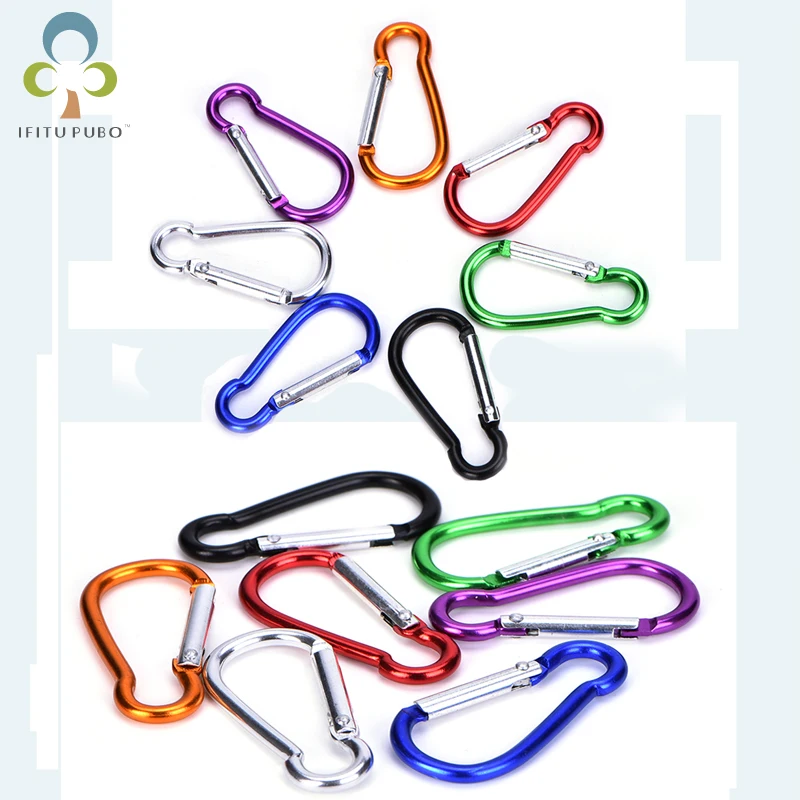 

10Pcs/set Colorful Aluminum Spring Carabiner Snap Hook Hanger Keychain Travel Kit for Camping Hiking #4 #5 #6 WYQ