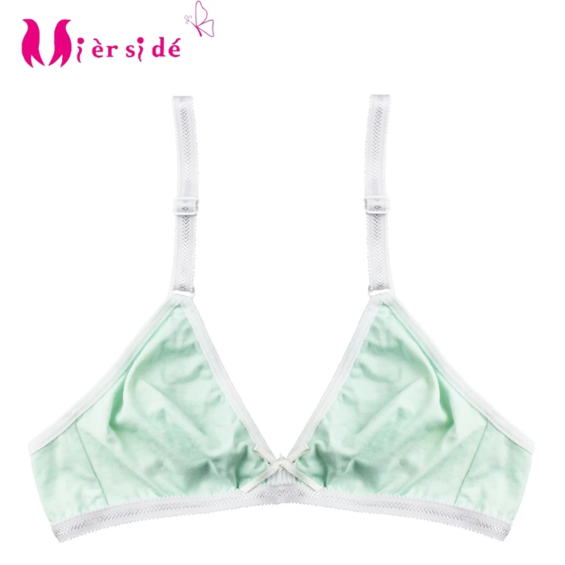 

Mierside ZBW026 2pieces/lot Children Bralette Wireless No Stress Underwear Cotton Health Breath For Kids Girlss Teenager 2
