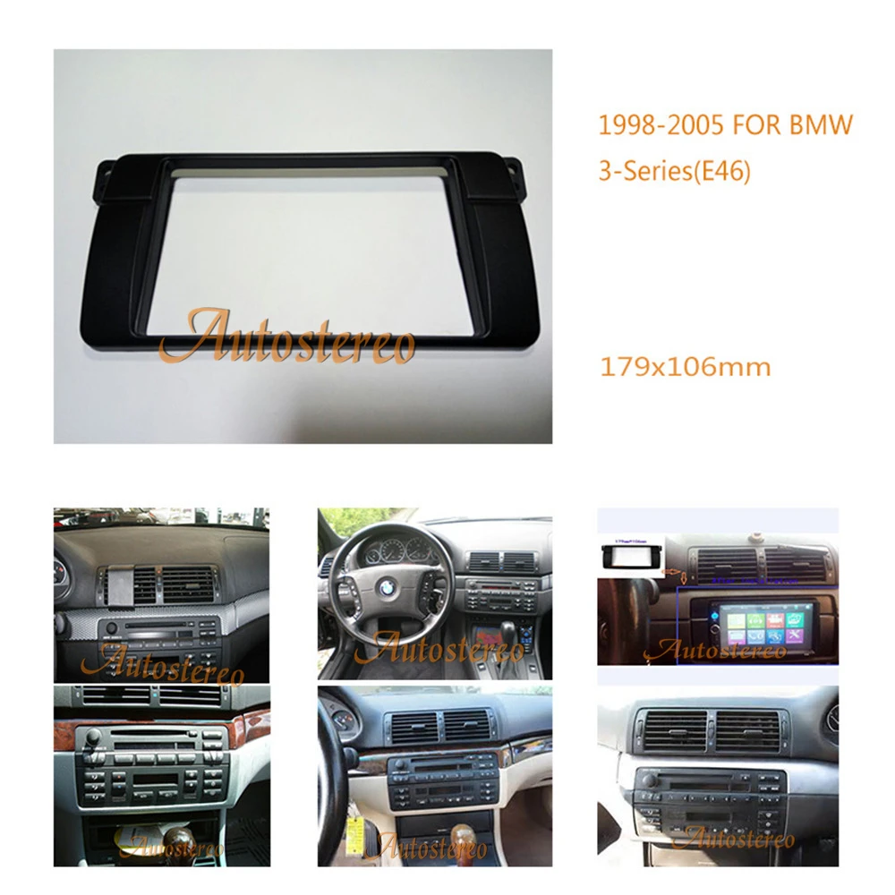 

IN Dash Car Radio fascia Facia Panel Adapte for BMW 3-Series (E46) 1998-2005 Double DIN Car Radio Refitting Outter Frame