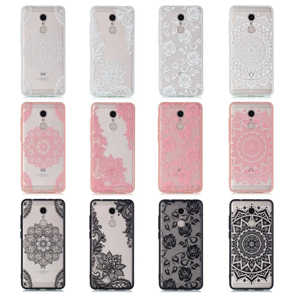 LISCN Cute Lace Flower Pattern Back Cover For Case Redmi 5 5A 5Plus 6 4A 4X Note3 Note5A Soft TPU+PC Phone for Xiaomi A1 A2 | Мобильные