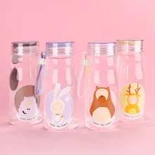 Прозрачный фруктовый сок прохладный напиток Стакан Кружка фляга бутылка для лимона с крышкой ремешок Спортивная стеклянная бутылка для воды