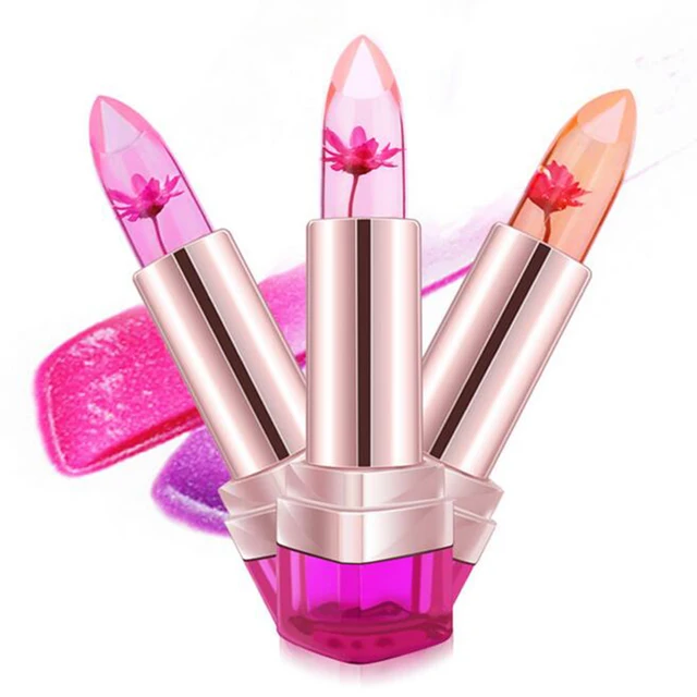 177 Gelée Fleur Rouge à Lèvres Brillant à Lèvres Transparent Hydratant Maquillage Antiadhésive Tasse Décoloration Rouge à Lèvres Cosmétiques