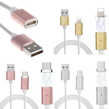 Micro USB Type C Metal Lighting Magnetic Charger Cable Magnet Power Adapter Data Cables For Samsung Huawei Android for iPhone 6