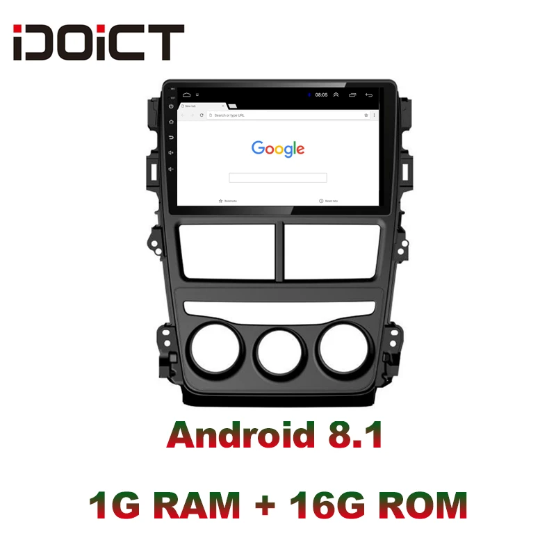 IDOICT Android 8,1 автомобильный dvd-плеер gps навигация Мультимедиа для Toyota Vios Yaris радио автомобильная стереосистема Bluetooth