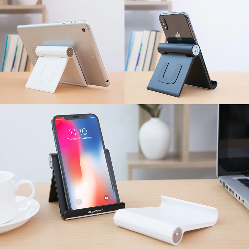 FLOVEME Telefon Halter Stehen Für iPhone 11 Xr 8 7 Samsung S10 Einstellbare Aluminium Desktop Halte
