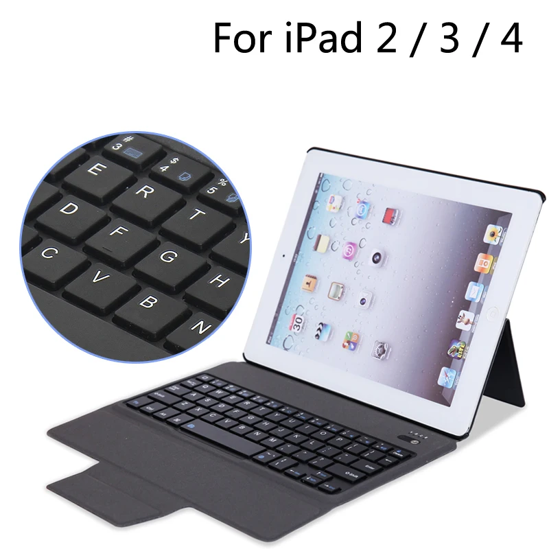 

Case For iPad2/3/4 New Bluetooth Keyboard Portfolio Folio PU Leather Cover Case For iPad 2 / iPad 3 / iPad 4 + Gift