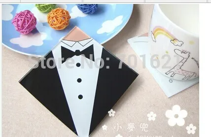 50 пар свадебные подарки Декор платье невесты жениха стеклянные подставки