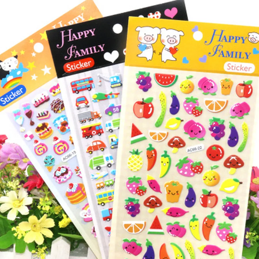 10 Sheets/lot 3D Cute Anime Cartoon kids DIY Stickers Waterproof Bubble PVC Scrapbook Gifts For Children22*12CMCool Sticker Pack 10 Sheets/lot 3D Cute Anime Cartoon kids DIY Stickers Waterproof Bubble PVC Scrapbook Gifts For Children22*12CMCool Sticker Pack