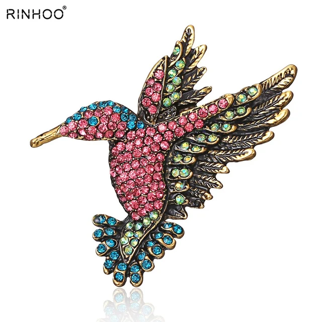 Hummingbird Spilla Pin Rhinestone Di Cristallo Animale Uccello Donne Indumento S Hummingbird Spilla Pin Rhinestone Di Cristallo Animale Uccello Donne Indumento S