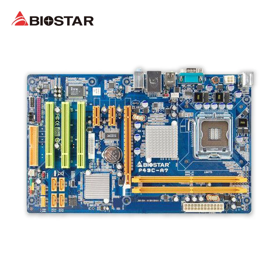 

BIOSTAR P43C-A7 Desktop Motherboard P43 LGA 775 DDR2 8G SATA2 USB2.0 ATX