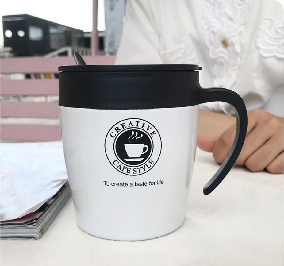 Термосы для офиса кофейная кружка Вакуумная чашка нержавеющая сталь кружка термос изолированные кофейные чашки кружка стакан с крышкой для автомобиля - Цвет: 1