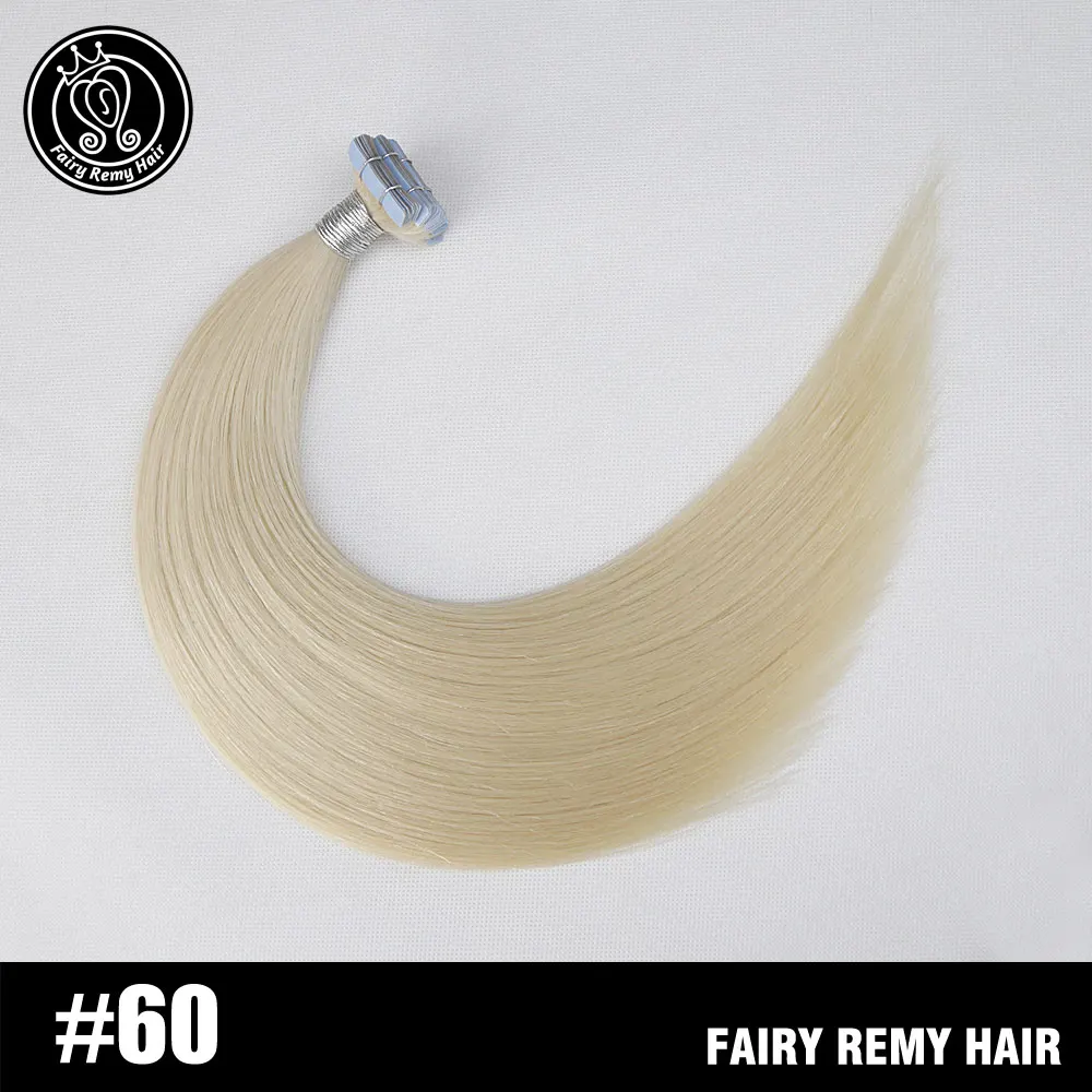 #60 Человеческие волосы для наращивания на ленте, настоящие волосы remy на ленте, ПУ кожа, уток, бесшовные человеческие волосы, платиновый блонд, 2 г/шт., 16-22 дюйма, 50 шт - Цвет: #60