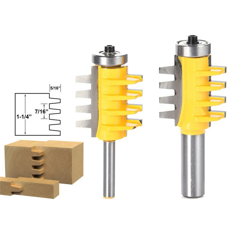 

1/2", 1/4" Shank Rail Reversible Finger Joint Glue Router Bit Cone Tenon Woodwork Cutter Power Tools Wood Router Cutter