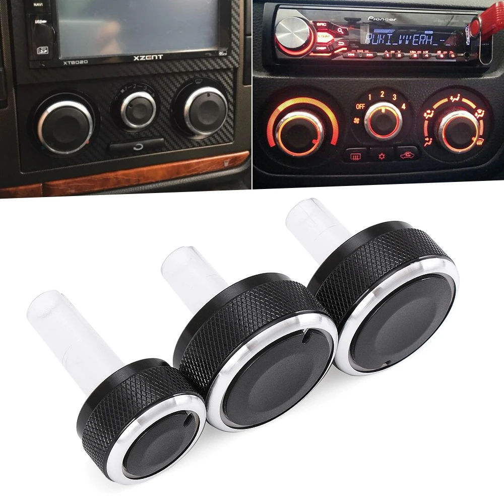 

3PCS FIT FOR SKODA SUPERB OCTAVIA MK1 SWITCH KNOB KNOBS HEATER CLIMATE CONTROL BUTTONS DIALS FRAME RING A/C AIR CON ACCESSORIES