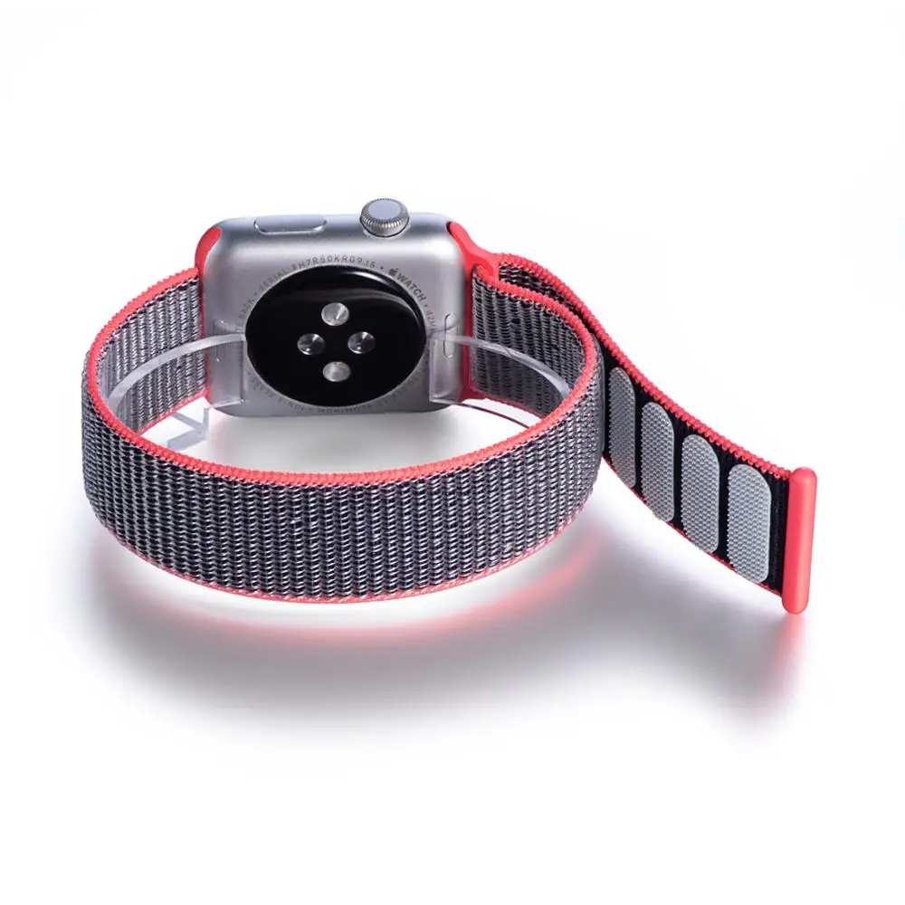 Laforuta Спортивная петля для Apple Watch Band 44 мм 40 iWatch нейлоновый ремешок 2019 двухслойные