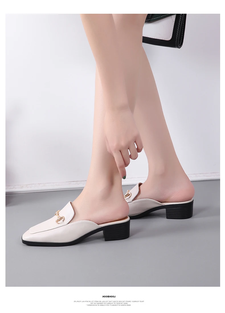 Новинка; Высококачественная женская обувь на высоком каблуке с квадратным носком; босоножки из натуральной кожи на среднем каблуке; Цвет абрикосовый, черный; модная женская обувь