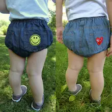 Детские джинсовые штаны с кроликом детские шаровары для мальчиков и девочек джинсовые хлопчатобумажные джинсы для малышей штаны с рисунком смайлика