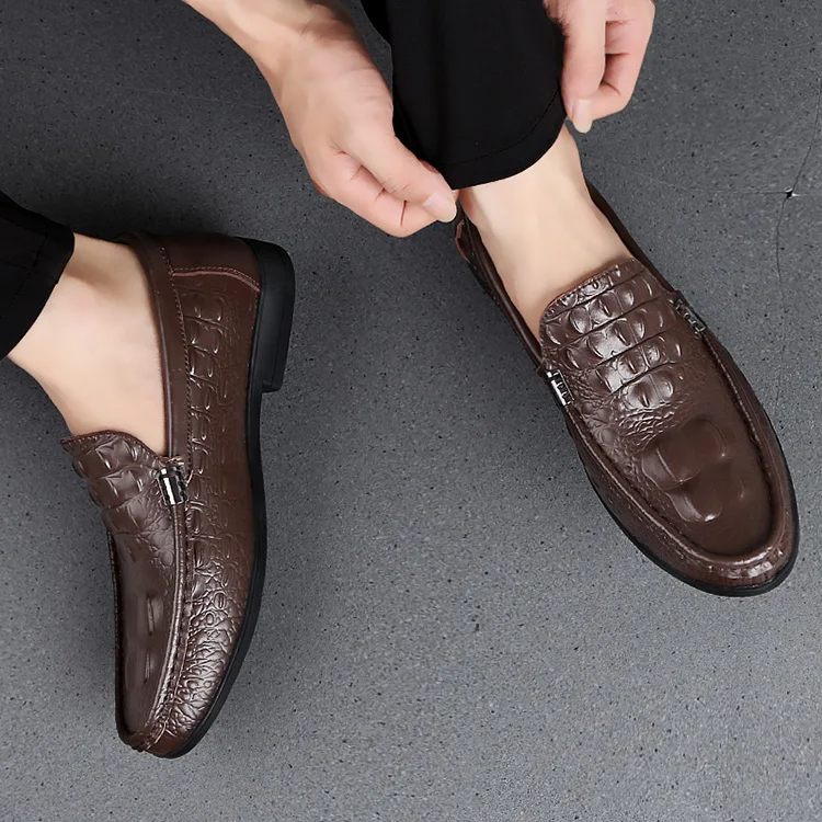 Для мужчин кожаные Туфли без каблуков бренд рюкзак из кожи аллигатора Для мужчин пенни-Лоферы модные Стиль Для мужчин s широкий ассортимент обуви: Мокасины Обувь