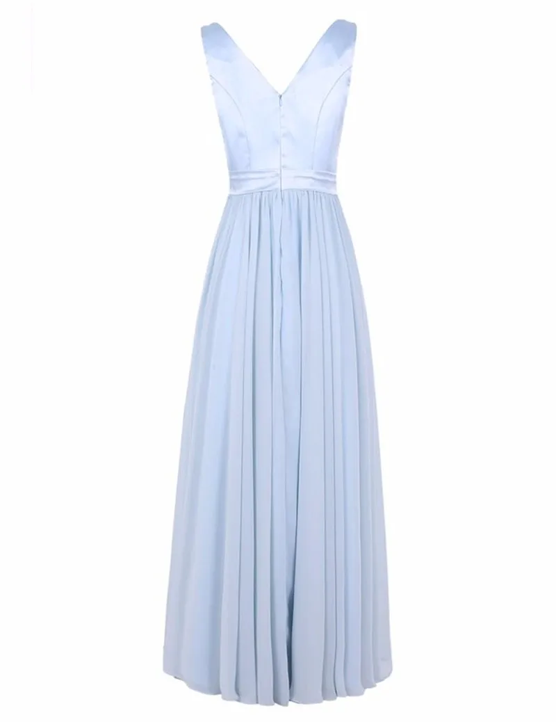 Modest-Evening-Dresses-2016-Vestidos-De-Noite-Para-Casamento-V-Neck-Cap-Sleeve-Blue-Prom-Long (2)