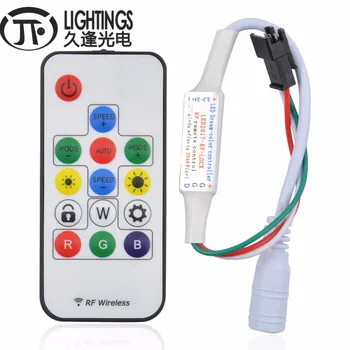 

Mini 14Key Led RGB Controller 358 kinds of changes Wireless RF or IR DC3.3-24V Digital Color LED Strip Light for WS2811 WS2812B