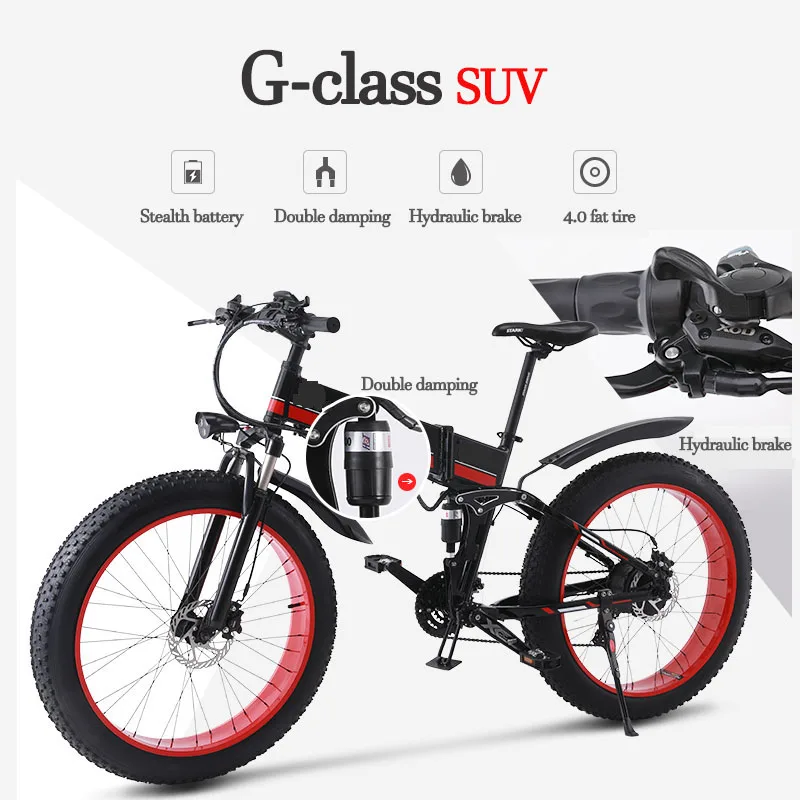 48V500W Снежный и горный велосипед складной 4 0 дюйма литиевая батарея мопед рама из