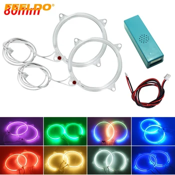

FEELDO 2pcs Auto Car DRL 80mm CCFL Headlight LED Halo Ring Angel Eyes Warning Lamps 8-Color #HQ2716