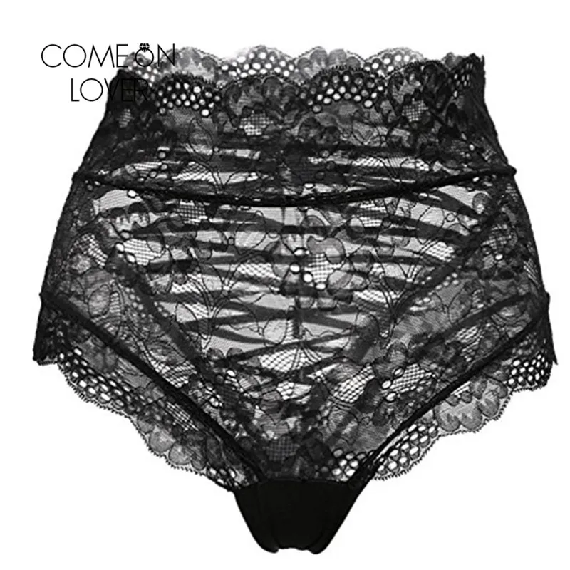 Comeonlover Culotte Femme Coton, высокая талия, кружевные трусики на бретелях, большие размеры, сексуальные кружевные женские трусы, нижнее белье, PJ5139