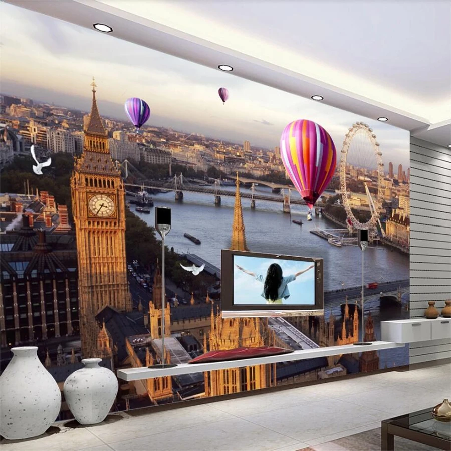 

Custom wallpaper 3d photo mural European city street view background wall retro nostalgic Nordic London street TV sofa wallpaper