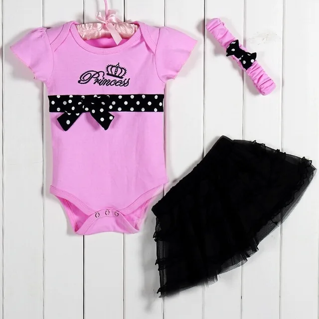 2014 summer baby Set romper headband skirt girl fashion cotton toddler