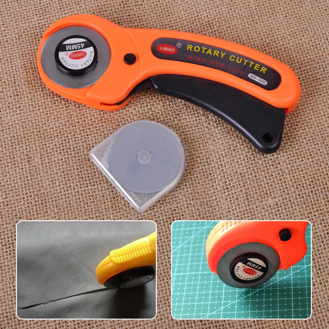 

LETAOSK High Wuality 45mm Rotary Cutter+10 Cutting Blade for OLFA Fabric Quilting Sewing Craft Tool