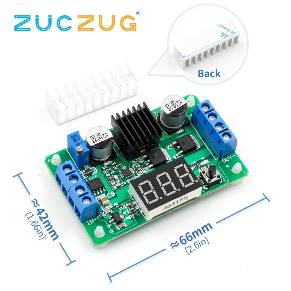 

LTC1871 100W/6A DC Power Source Step Up Converter DC DC 3.5V-30V 5v 12v 6A 100W Adjustable Converters +Red LED Voltmeter