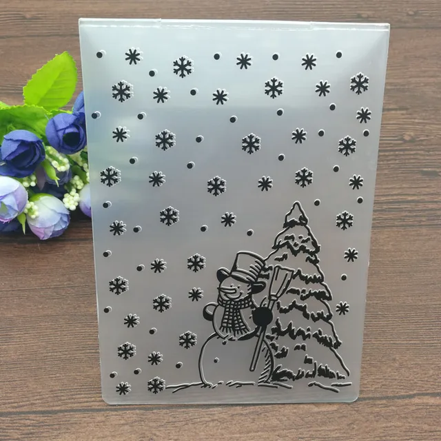 Christmas Embossing Folder DIY Card Papercraft Scrapbooking Decor Template Diaryin Embossing