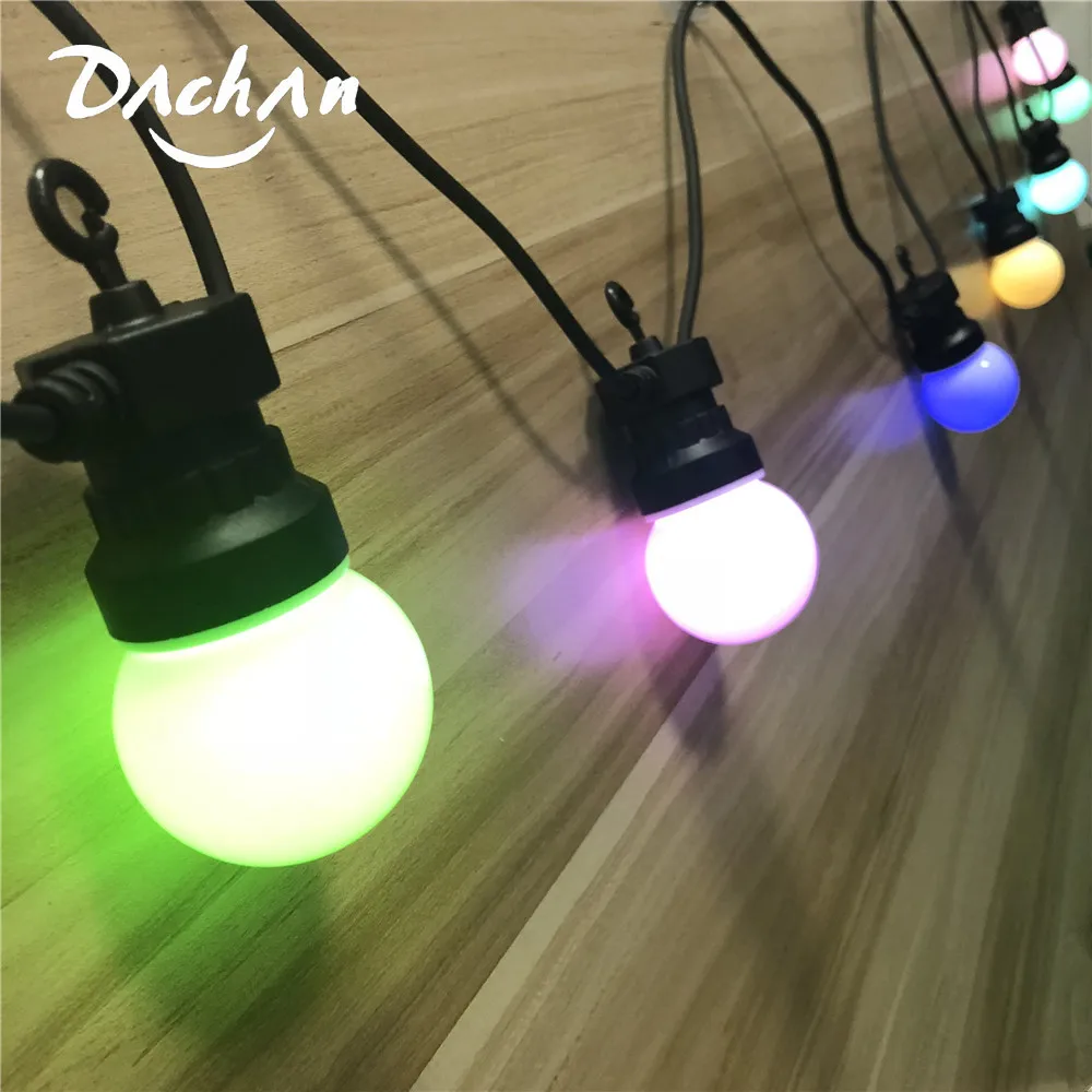 DACHAN IP65 RGB Гирлянда Глобус шар G50 молочная лампа струны подключаемые наружные струнные огни для кафе Свадебная вечеринка гирлянды огни