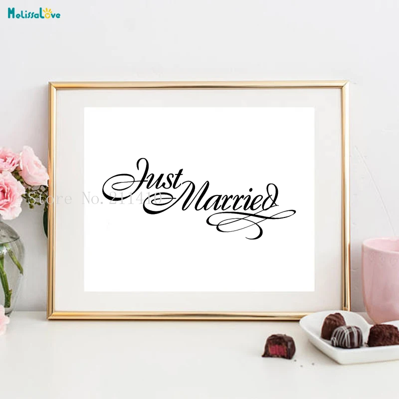 Just Married Wall Sticker Wedding Decals Marriage Love Home Decoration