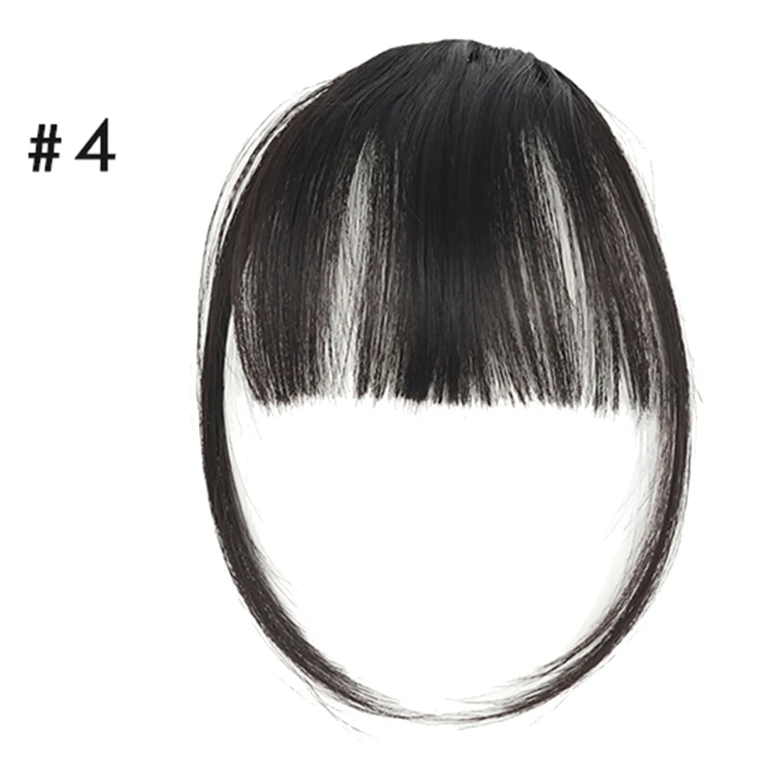 High Temperature Fiber Thin Air Fringe Bangs False Fake Hair Extension Clip on Front Hairpiece Fake Hair Fringes For Women