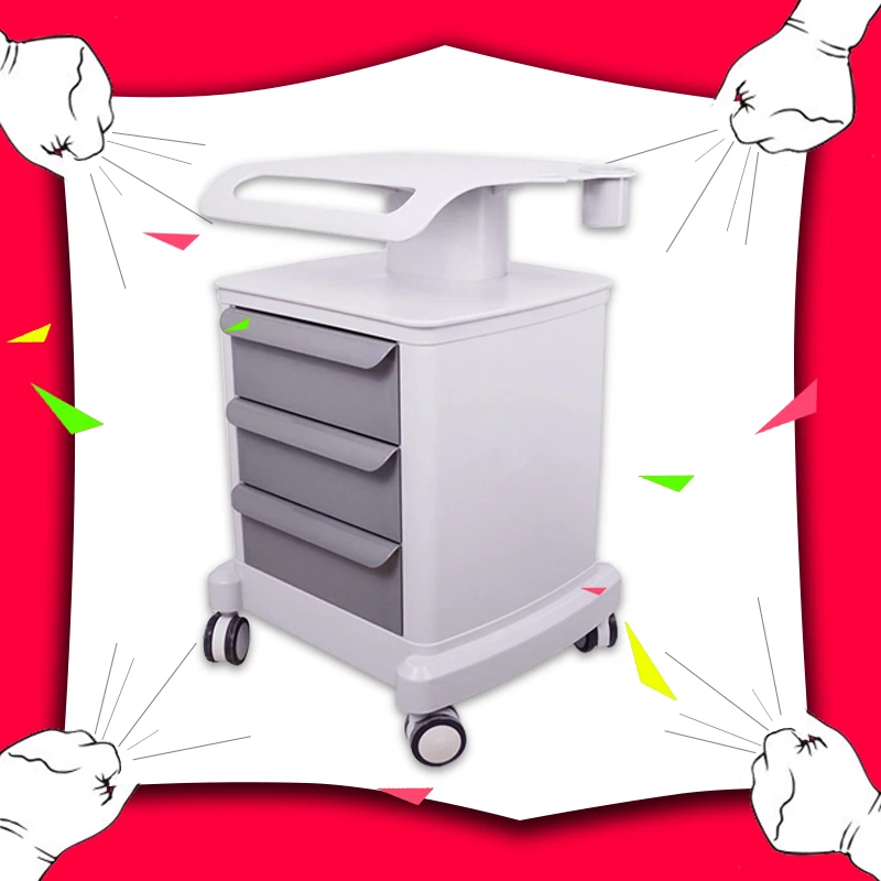 

Trolley Roller Mobile Medical Cart with draws Assembled Stand Holder for salon spa HIFU machine