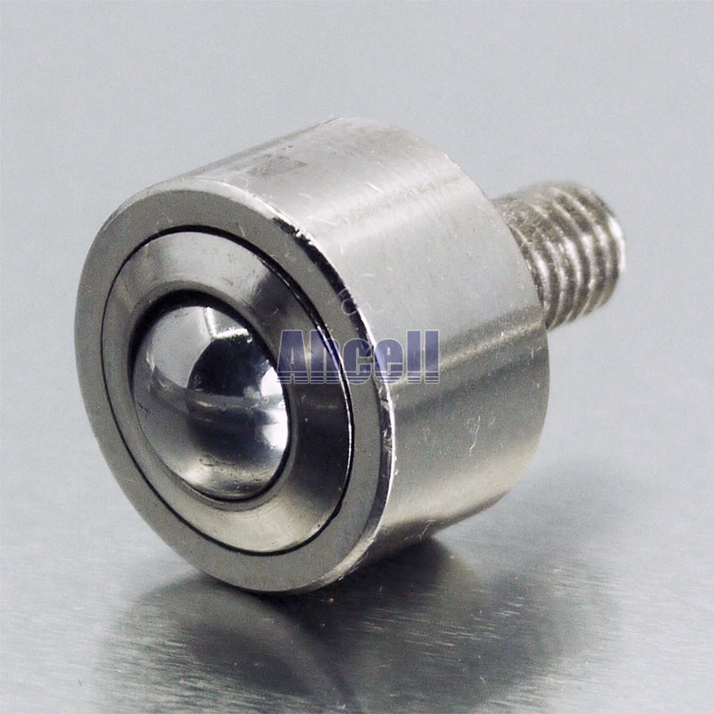 DINGGUANGHE-CUP Ball Casters 4pcs KSM10-FL for Robot Wheel Ball Roller Wheel M8 Thread Bolt Rod Mount Ball Caster Solid Carbon Steel Ball Transfer Unit Industrial Casters