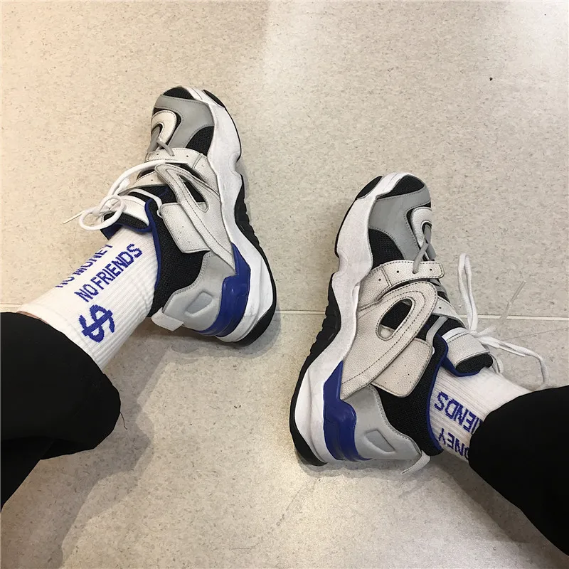 Femme Chaussures Noir blanc Mujer Dadly Zapatos Chunky Plate Panier Formateurs Hip Femmes Lacets forme jaune Mode Sneakers À De bleu Hop HTFwOvq