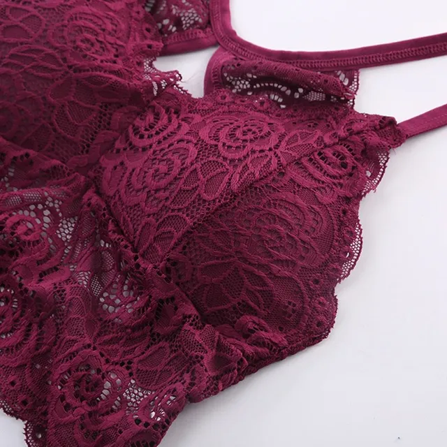 Women Push Up V Neck Lingerie Seamless Lace Women Bra Padded Underwear Sexy Beauty Back Bras 23 LJ0474JR-2