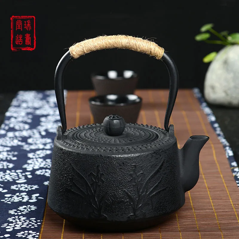 

1.1L Large Capacity Exquisite Iron Kettle Cast Iron Teapot Heatable Teapot Stove Hand Made Company Annual Meeting Gift Set