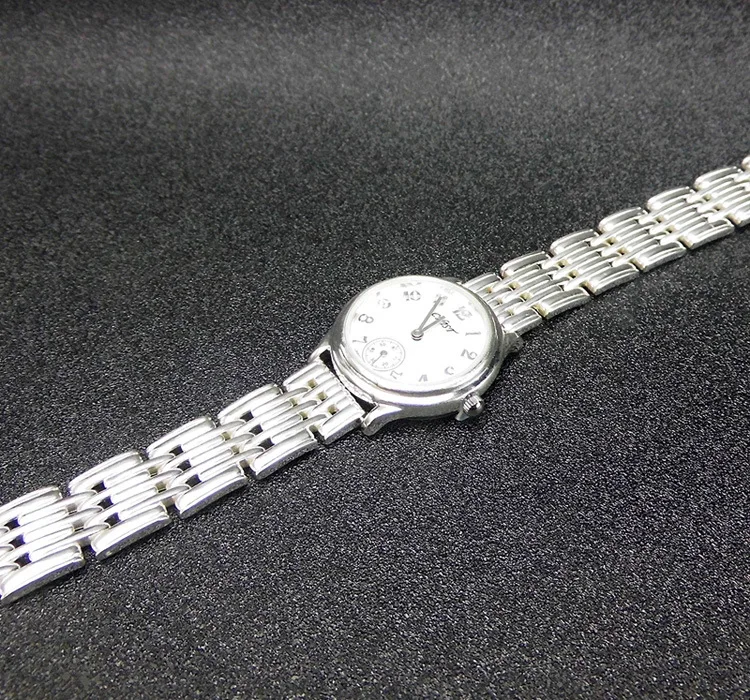 S925 стерлингового серебра винтажный тайский серебристый кварцевые часы с широким ремешком с фабрики женские серебряные часы браслет