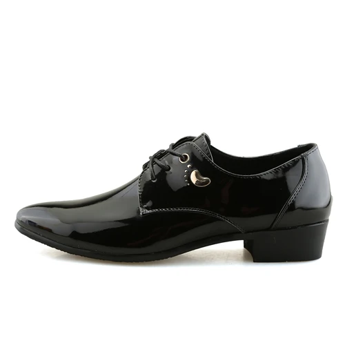 JUNJARM/демисезонная Мужская официальная Свадебная обувь; Брендовые мужские деловые модельные туфли; мужские оксфорды с острым носком; большие размеры 38-47 - Цвет: BlackToe