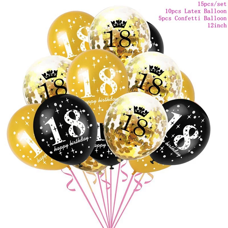 Taoup 1 Набор бумаги счастливый плакат "с днем рождения" ткань золотые конфетти воздушные шары для дня рождения вечерние декоры дети взрослые вечерние принадлежности DIY - Цвет: 18th Balloons